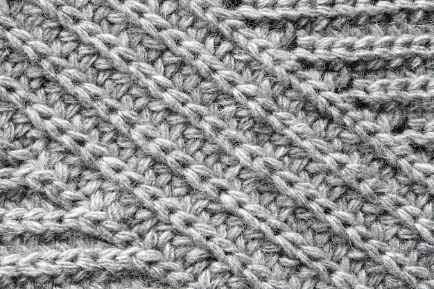 Close up detail of knitted wool