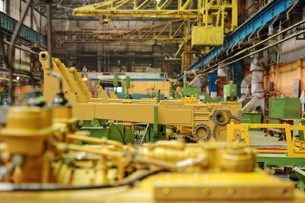 Close-up of detail of machine equipment in machinery factory