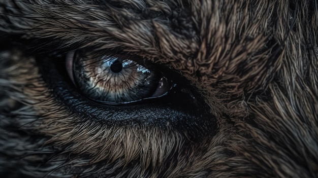 A close up of a dog's eye