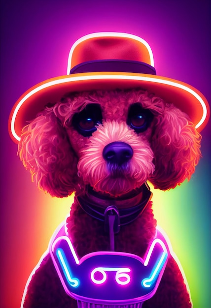 Close up of a dog wearing a hat generative ai