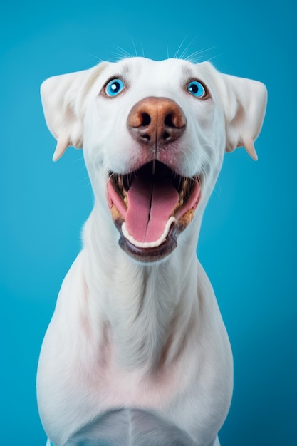 Close up of dog with its mouth open and it's tongue out Generative AI