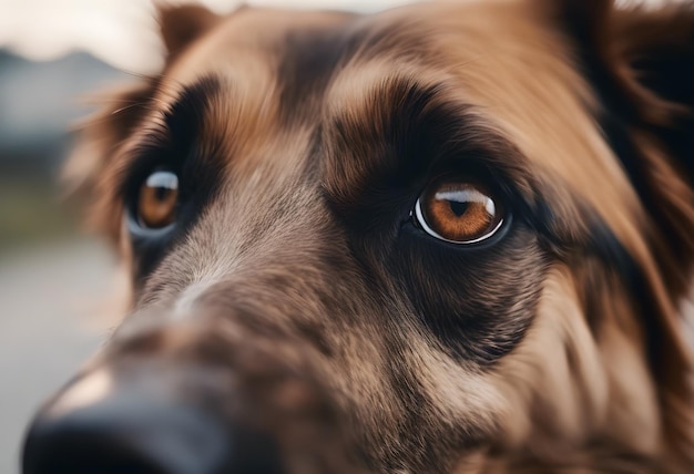 Close up of a dogs nose and muzzle portrait