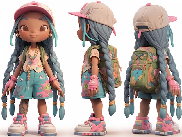 A close up of a doll with a backpack and a backpack generative ai