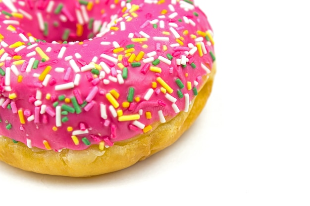 Close-Up Of Donut On White Background. Donut On White.