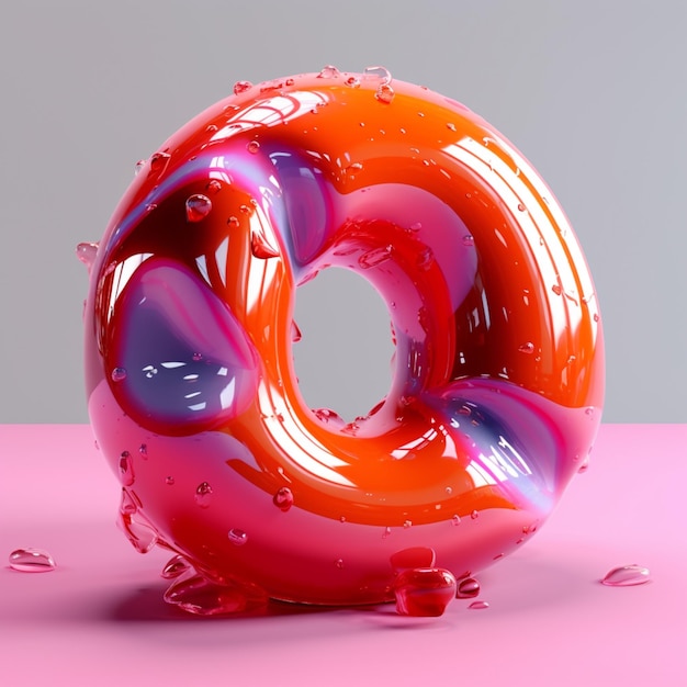 A close up of a doughnut with a lot of liquid on it generative ai