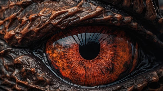 A close up of a dragon eye