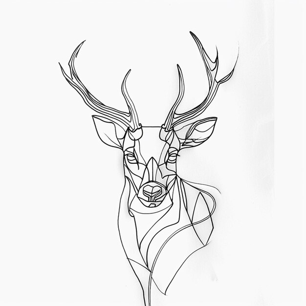 a close up of a drawing of a deer with a geometric design generative ai