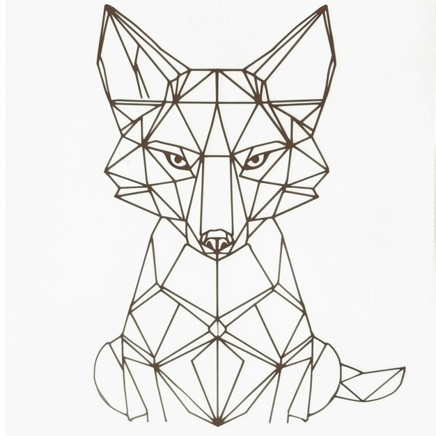 a close up of a drawing of a fox on a white background generative ai