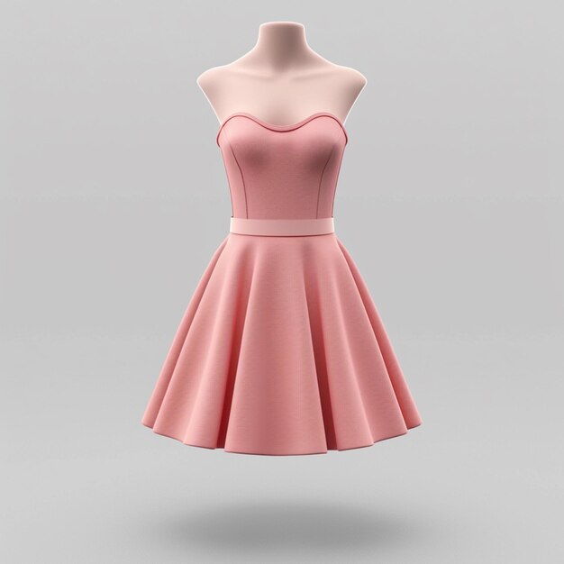 a close up of a dress on a mannequin on a gray background generative ai