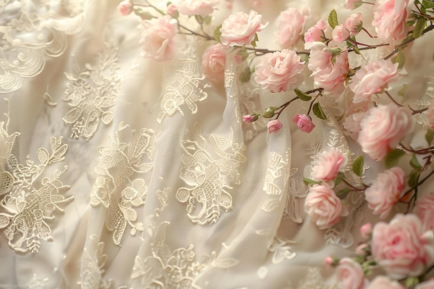 a close up of a dress with a lace on it