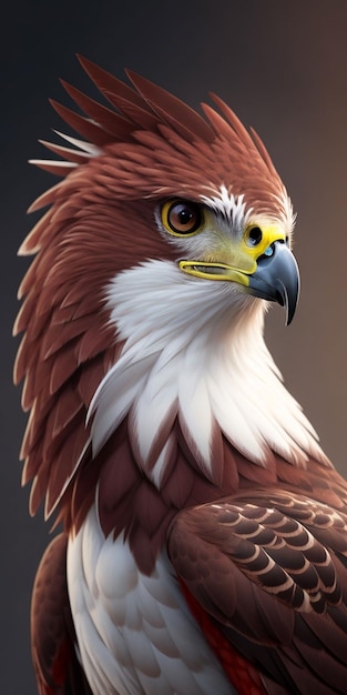 A close up of an eagle's face