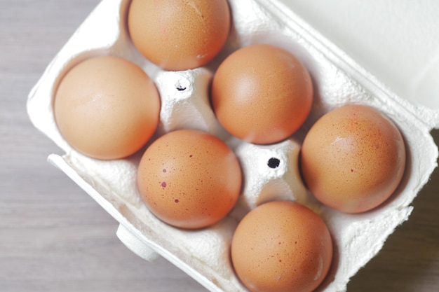 Close up of eggs in a bowl