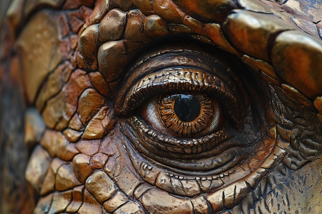 Close up of the eye of a crocodile Macro shot