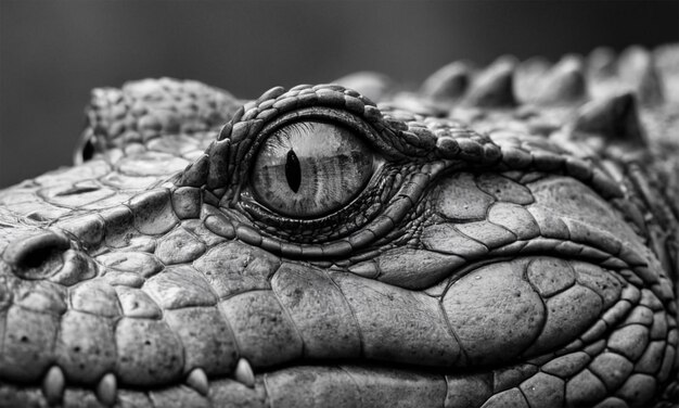 a close up of an eye of an iguana