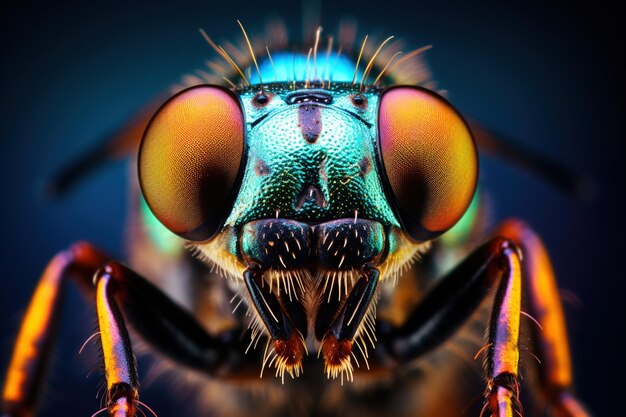 Close up eyes of a fly