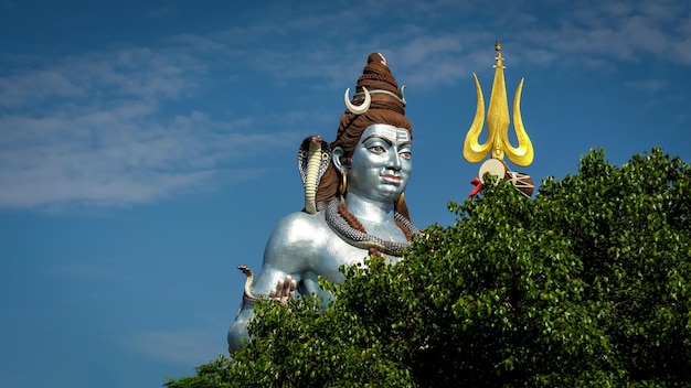 Close up face of Hindu God Lord Shiva