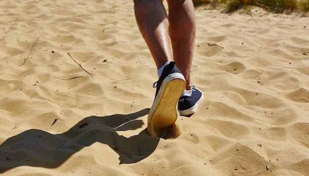 Close up fashion image of man walking alone