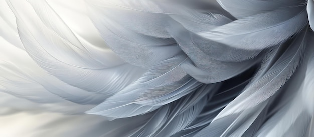 a close up of a feather from a bird that is white and gray