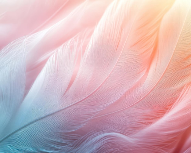 a close up of a feather with the colors of the rainbow