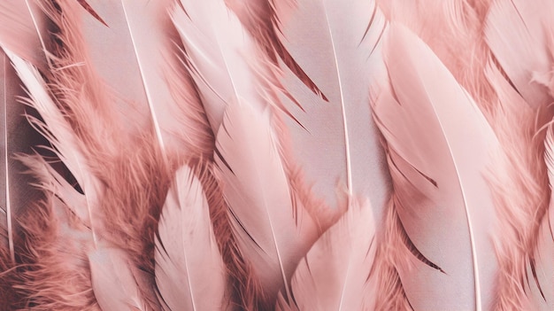 A close up of feathers of a flamingo