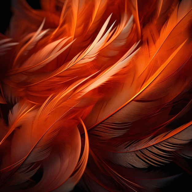 a close up of feathers with a black background