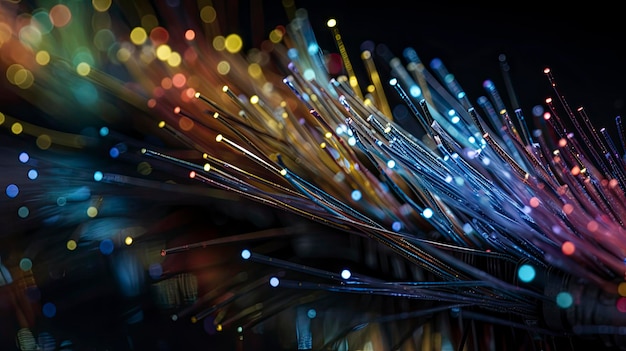 A close up of a fiber optic cable