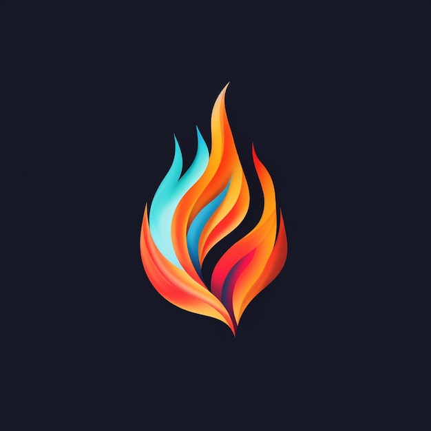 a close up of a fire flame on a black background generative ai