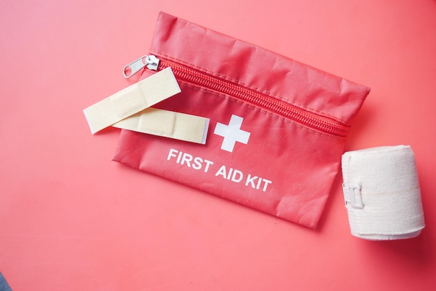 Close up of first aid kit