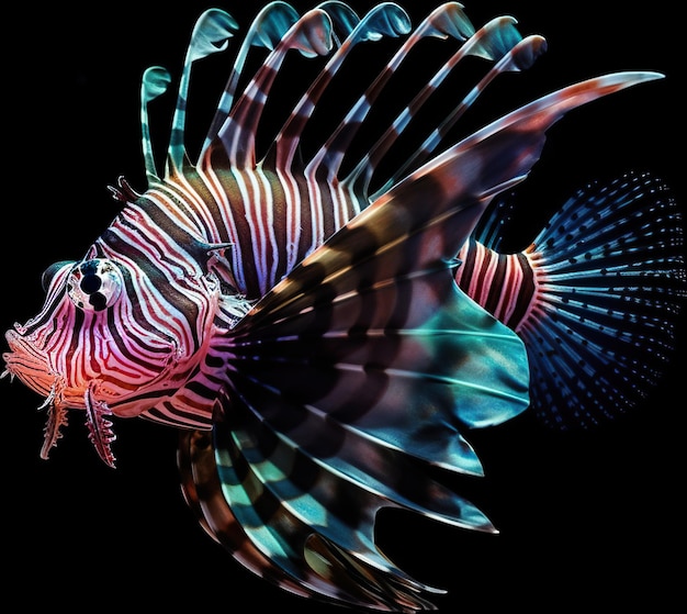 A close up of a fish on a black background Generative AI image