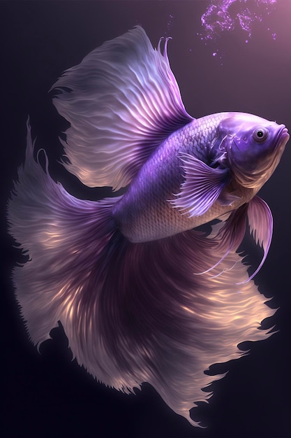 Close up of a fish on a black background generative ai