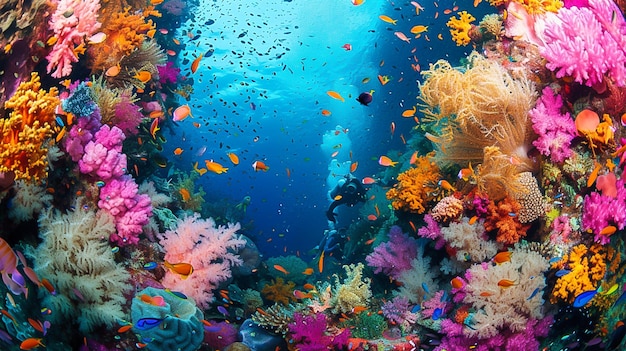 A close up of a fish swimming in a large blue bowl