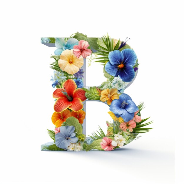 Photo a close up of a floral letter b