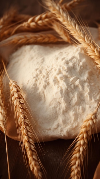 Photo a close up of a flour with the word wheat on it