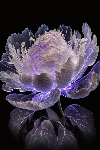 Close up of a flower on a black background generative ai