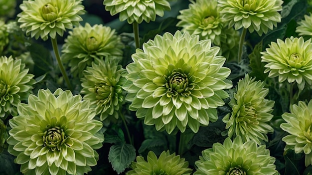 a close up of a flower head with a green center