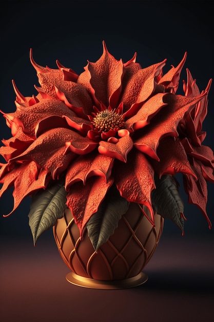 Close up of a flower in a vase generative ai