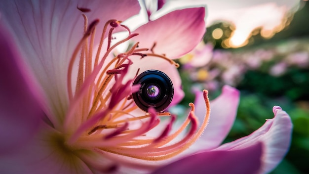 a close up of a flower with a bug on it