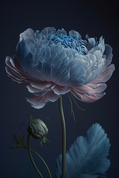 Close up of a flower with a dark background generative ai