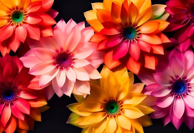 Close up on flower with multicolored petal