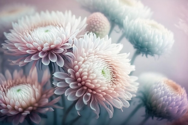 A close up of a flower with a pink background