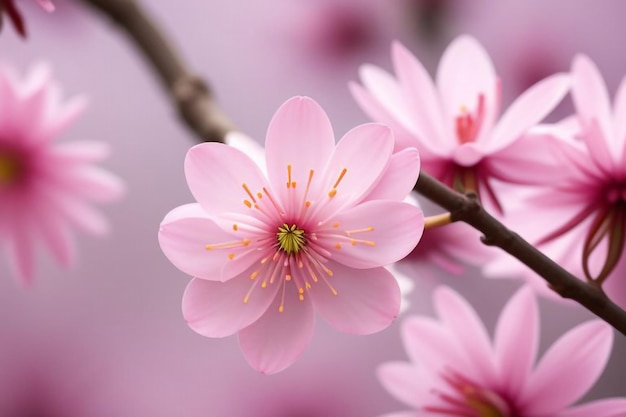 Photo a close up of a flower with the pink center