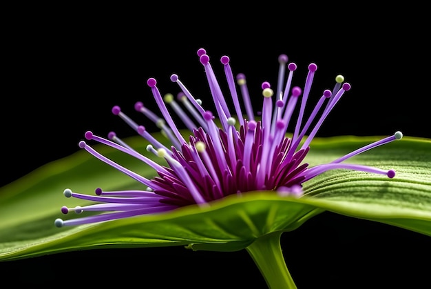 Photo a close up of a flower with purple petals and the purple center