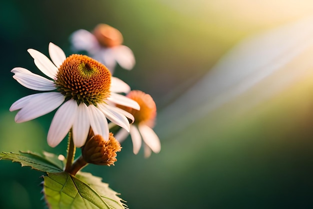 A close up of a flower with the sun shining on it