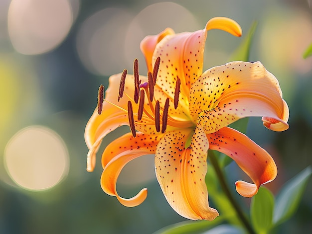 Photo a close up of a flower with the sun shining through the leaves