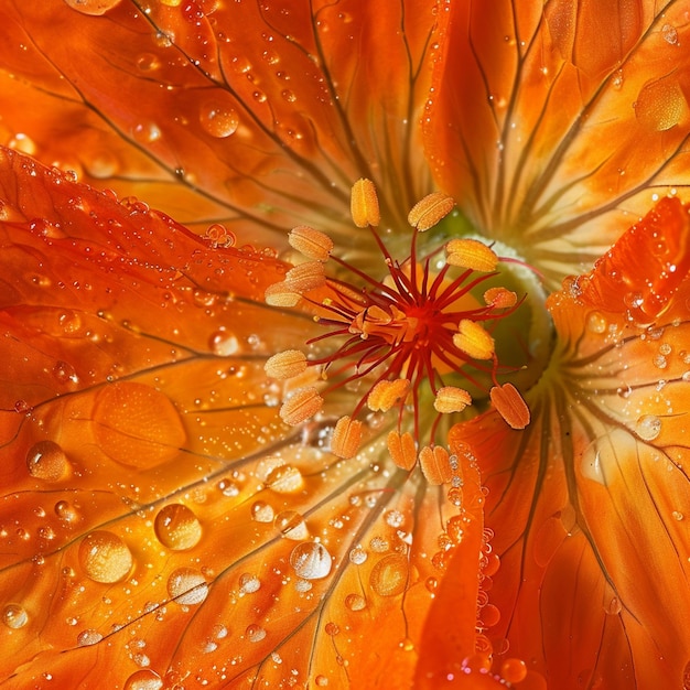 a close up of a flower with water drops on it