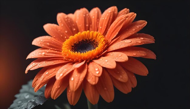 a close up of a flower with water drops on it