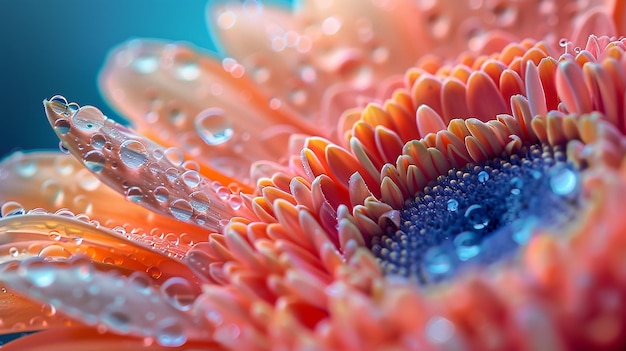 Photo a close up of a flower with water drops on it