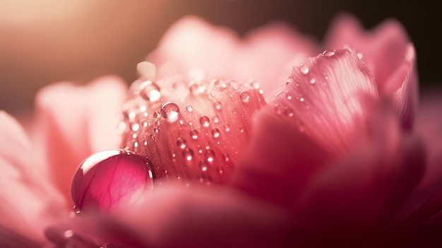 A close up of a flower with water drops on it