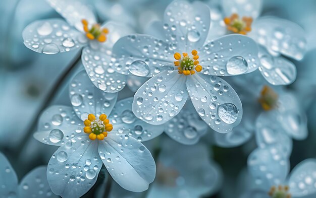 Photo a close up of a flower with water drops on it