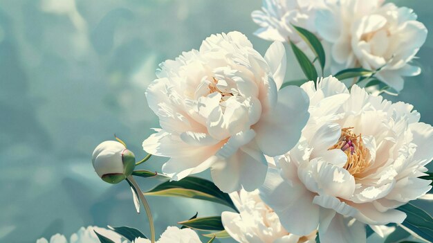 a close up of a flower with the word  peonies  on it